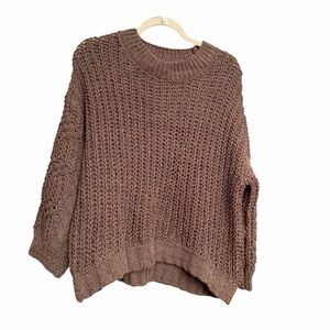 SO Chunky Knit Brown Sweater NWT